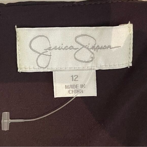 Jessica Simpson Brown Cottage Boho Embroidered Women's Dress NWOT Size 12 - Picture 11 of 14